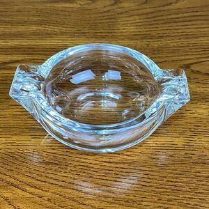 Vintage Federal Glass Color King Clear‎ 5" Ashtray Round Cigarette Holder Heavy
